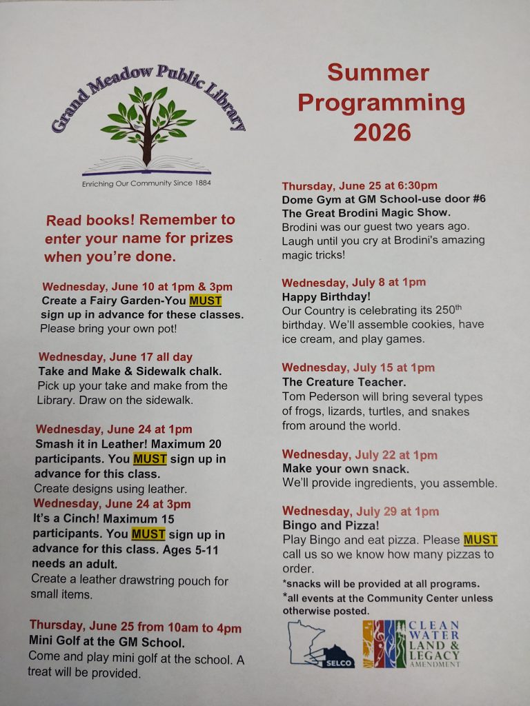 2026 Summer Reading events